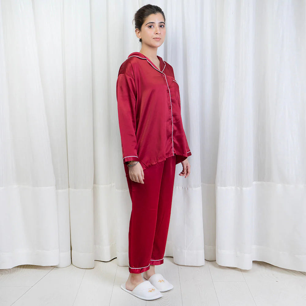 Silky Comfort Sleepwear - Maroon