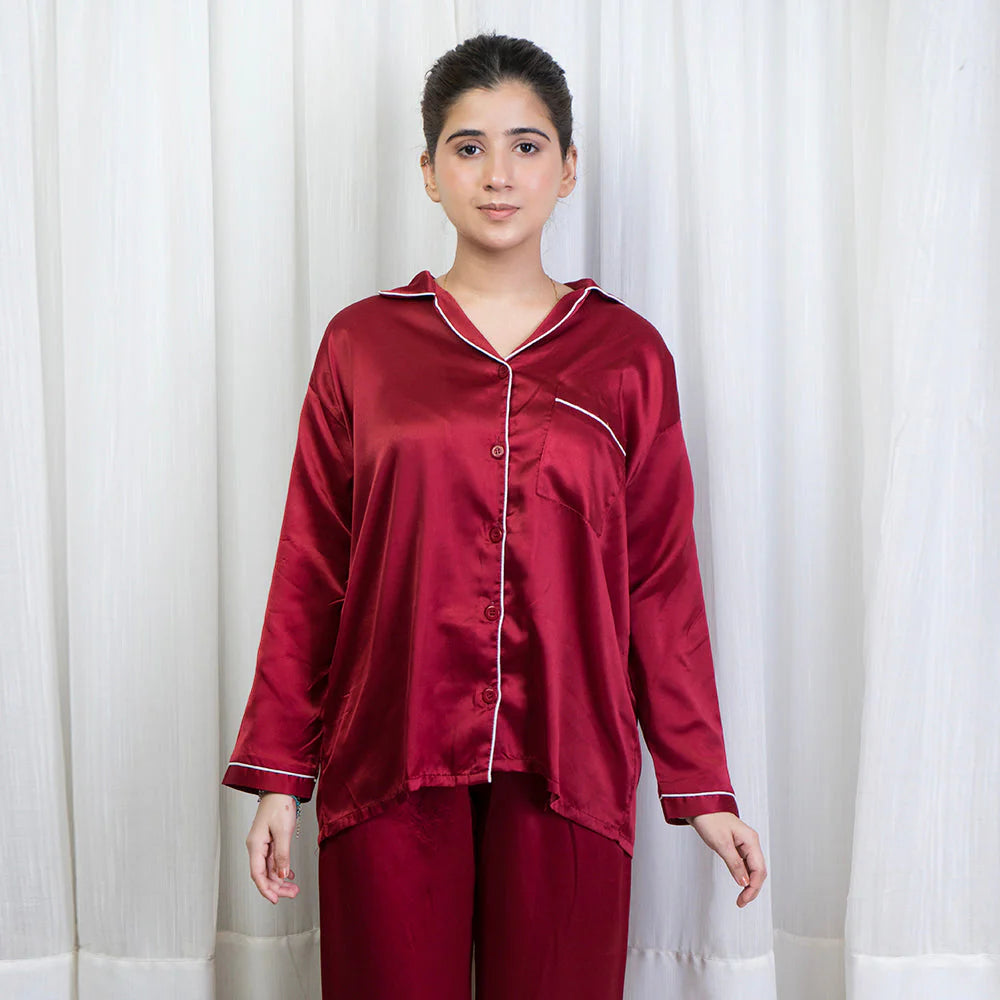 Silky Comfort Sleepwear - Maroon